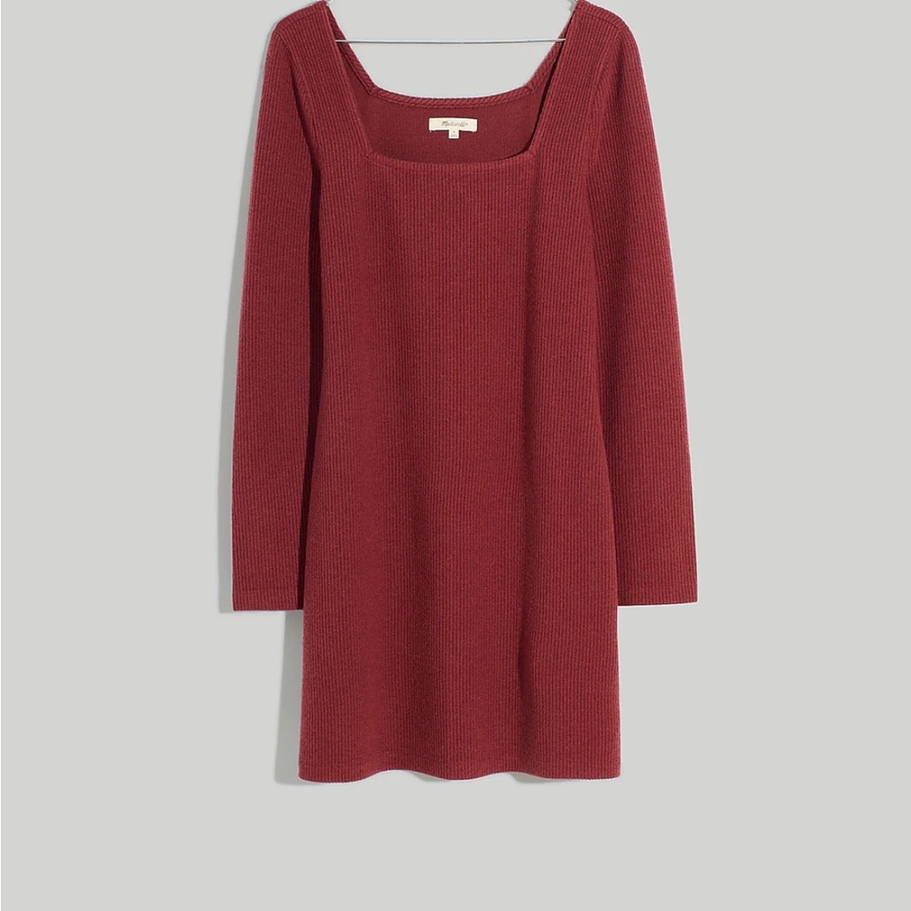 NWOT Madewell knit body con square neck dress (medium)